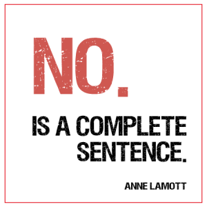 No is a complete sentence